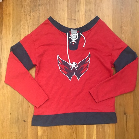 NHL Tops - Washington Capitals NHL Official Sweatshirt Jersey Women’s M 8/10